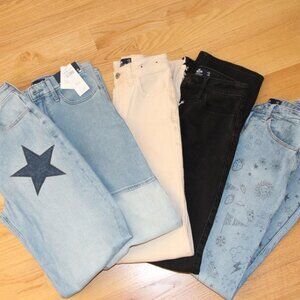 5 pair of Hollister High-Rise Jeans Denim Size 24 x 33 BUNDLE LOT